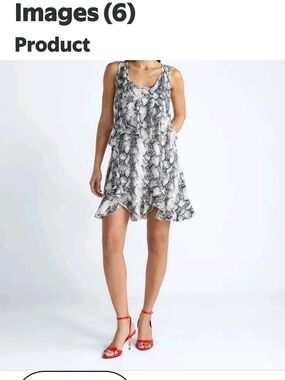 Devil Wears Prada Made Scoop Snake-Print Ruffle Mini Dress - Black & White